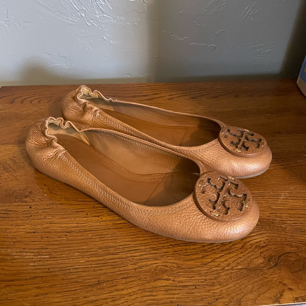 Tory Burch Reva Tan Ballet Flat Size 10